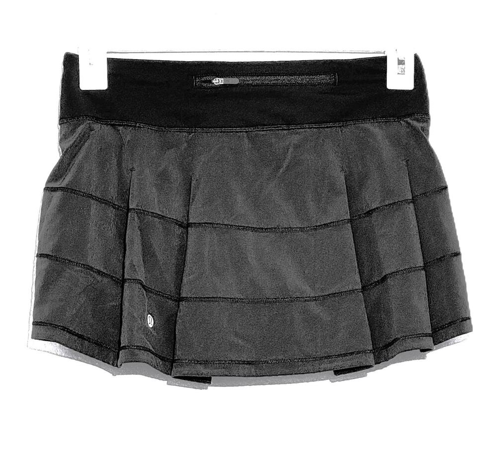 Lululemon Pace Rival Mid-Rise Skirt Tall Long Black Tennis Skort Size 6 / 8